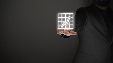 improve profits. business person teaches graphics on the rise