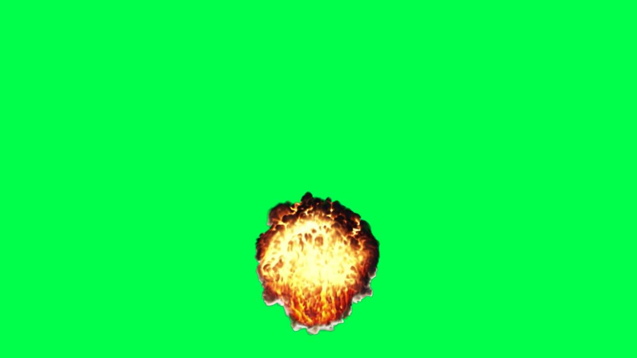 animación de pantalla verde de la explosión