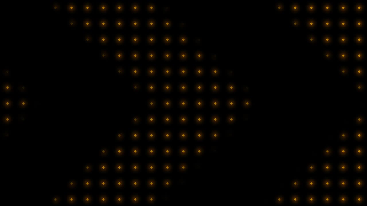 Yellow led lights that loop In the shape of an arrow indicating a path
