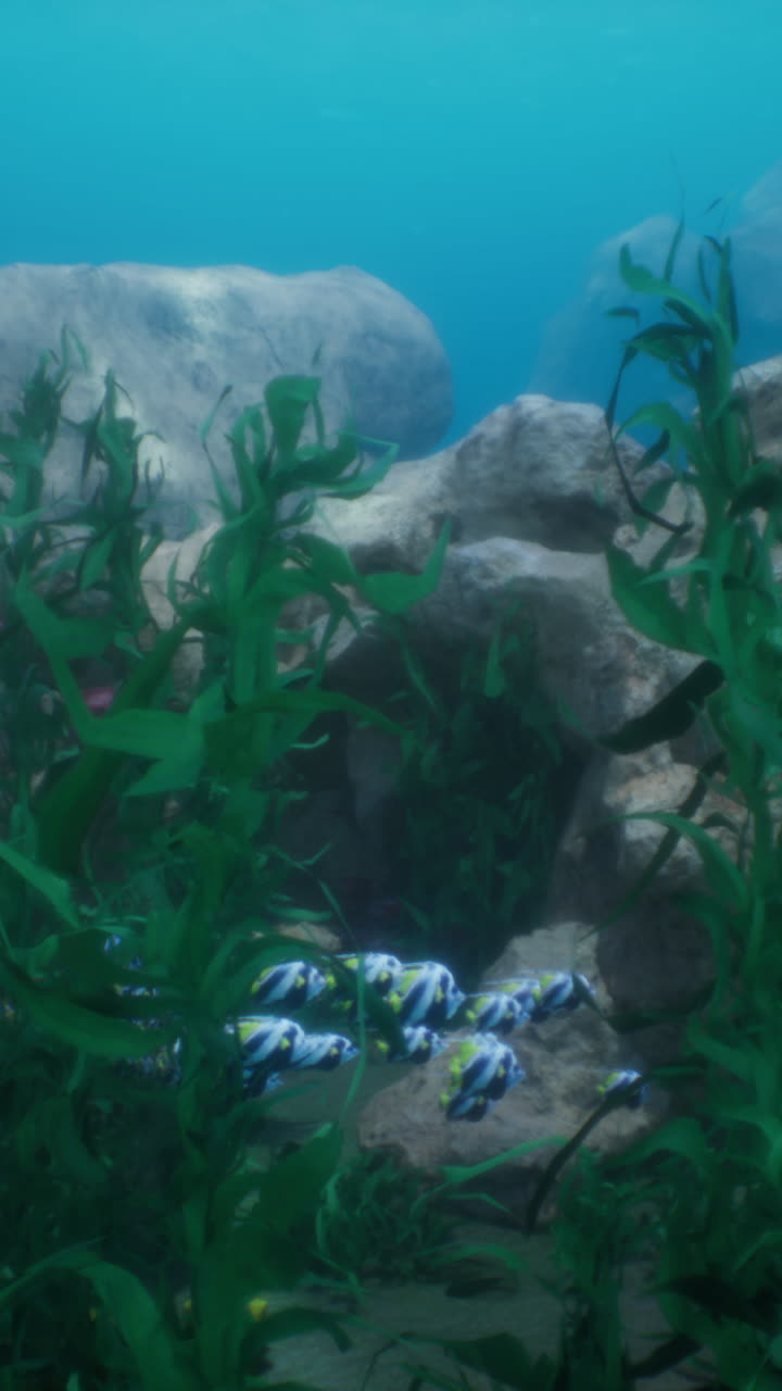 escena submarina con peces y algas