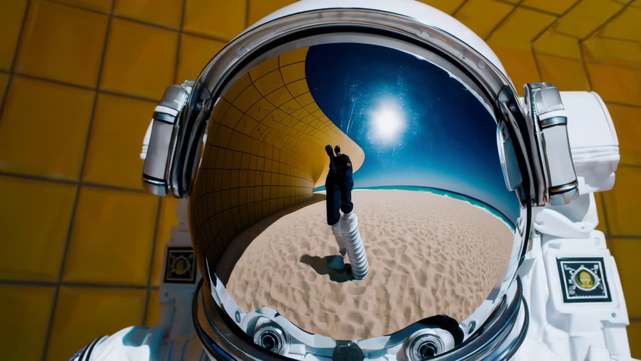 Astronaut on a Surreal Beach