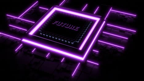 neon chip with 'future' text