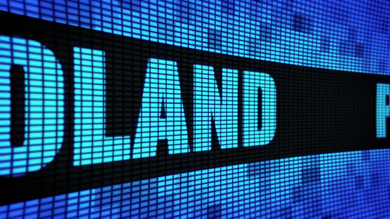 ID POLAR and LAND text on LED display