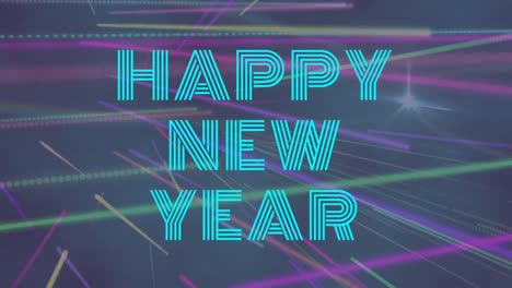 Happy-New-Year-sign-against-multicolored-lines-4k