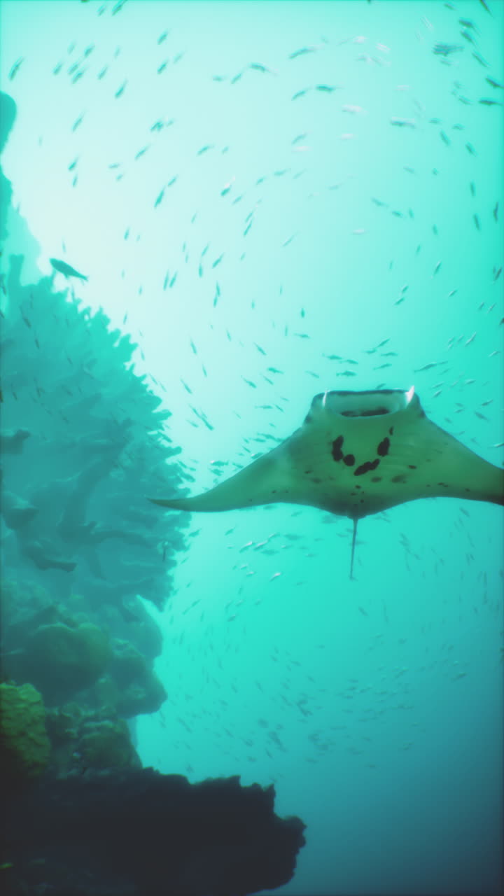 la raya manta nadando en el océano