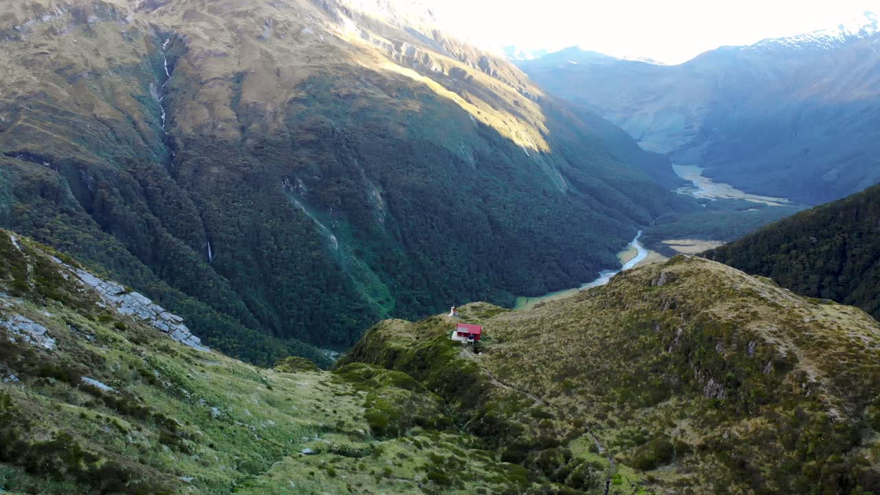 breathtaking 뉴질랜드 산 계곡 풍경, 공중