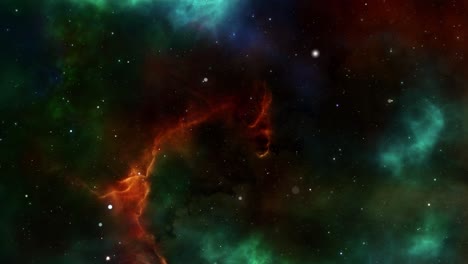 Fondo-Abstracto-De-La-Nebulosa-Verde-Y-Roja-Del-Cosmos