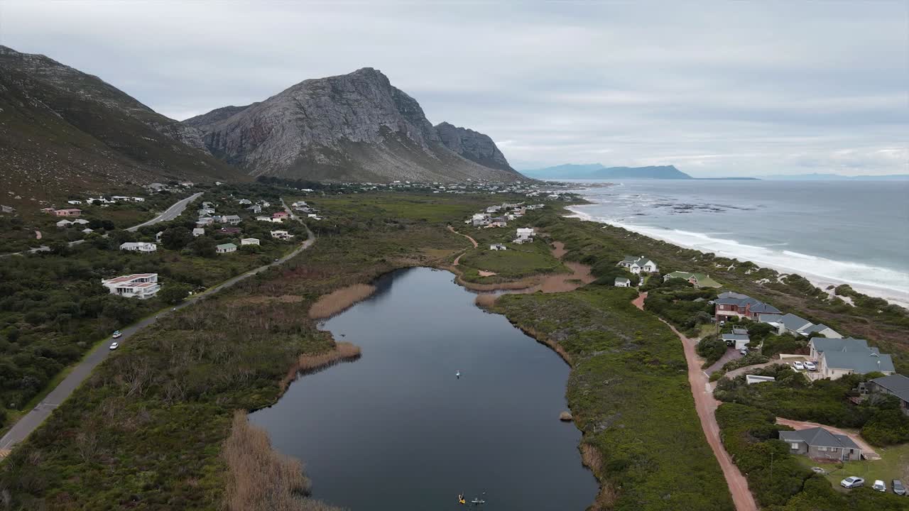 Mountains, lakes and the ocean from Betty's Bay in South Africa