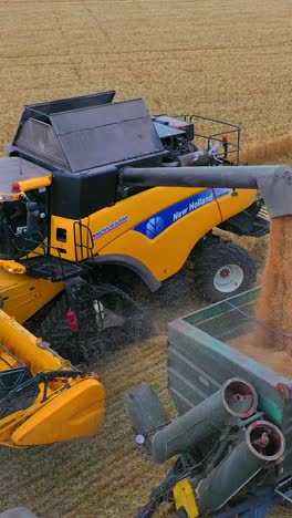 harvesting machine working in the field
