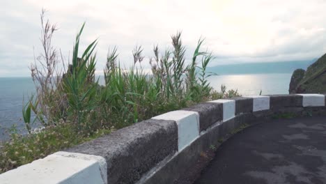 coastal landscape with road and rocks