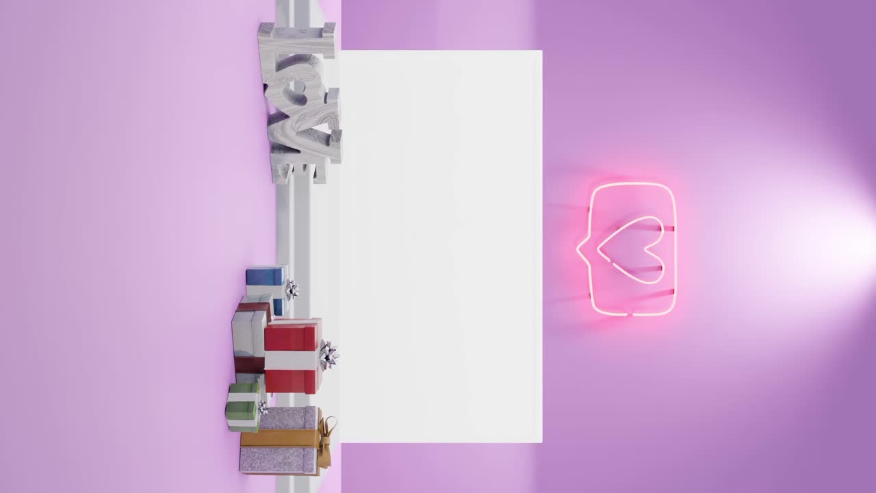 presentación con temas de amor etapa de fondo rosa maqueta vertical