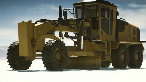 heavy machinery working on a construction site during bright daylight