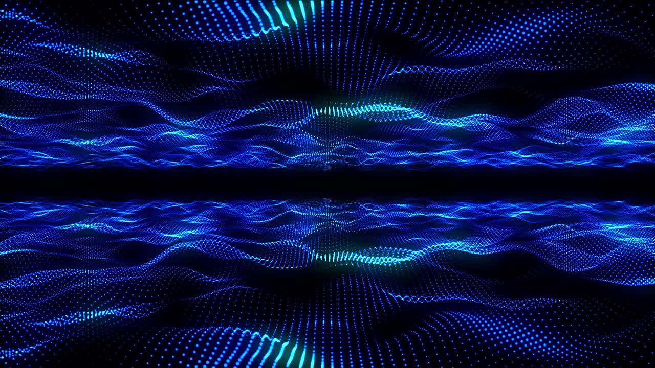 animación abstracta digital de las partículas azules onda.