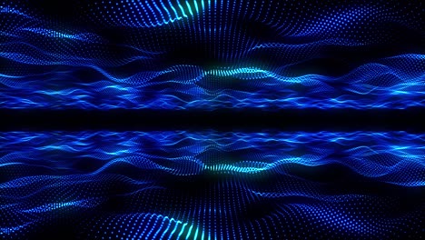 animation abstract digital blue particles wave.