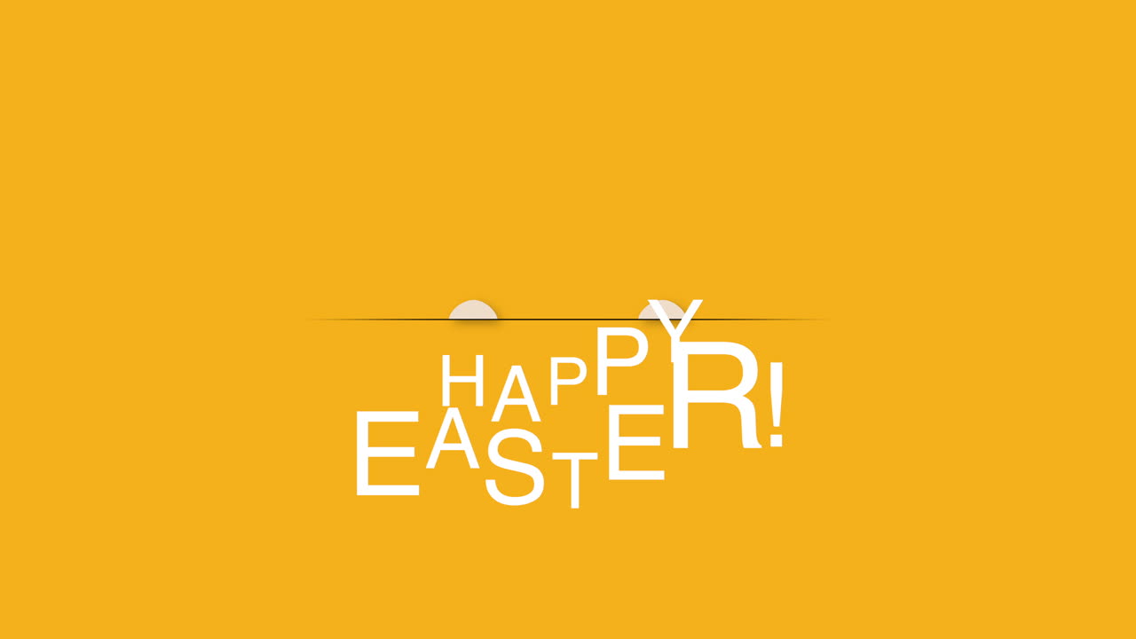 Testo di Buona Pasqua e coniglio su sfondo arancione 2