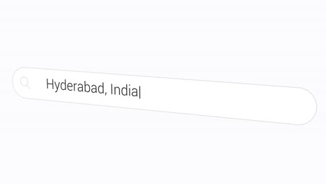 Escribiendo-Hyderabad,-India-En-La-Barra-De-Búsqueda