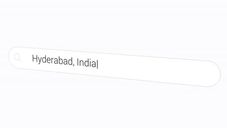 typing hyderabad, india in the search bar