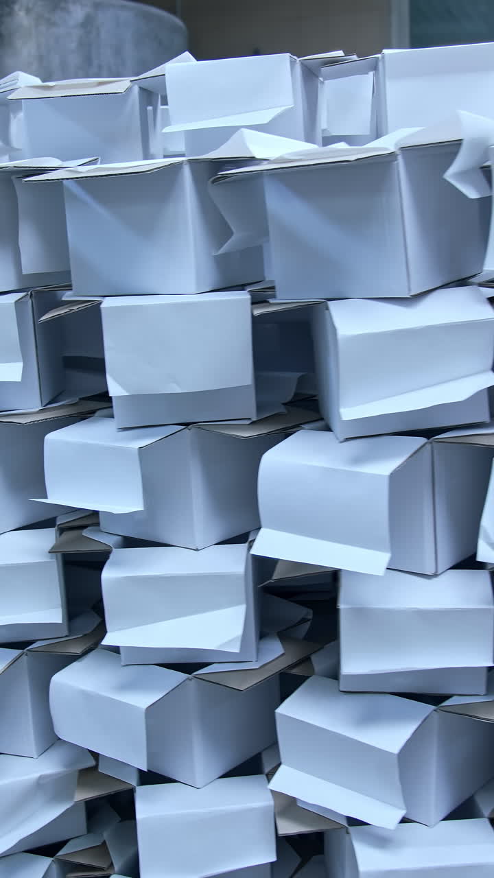 Many empty milk cartons. Many packages for dairy products