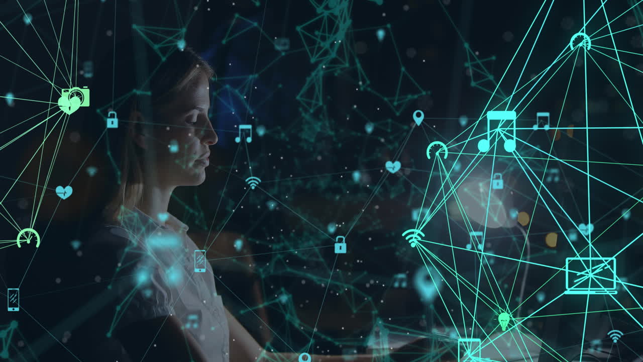 animación de la red de conexiones sobre mujeres empresarias que trabajan