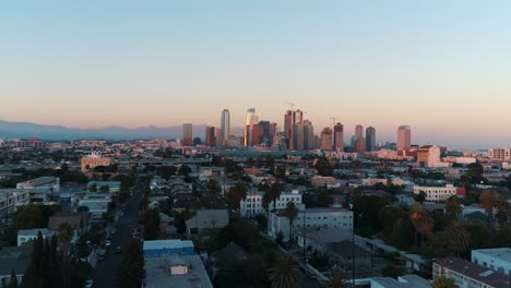 drone shot los angeles dynamic orbit establishing shot drone city america california