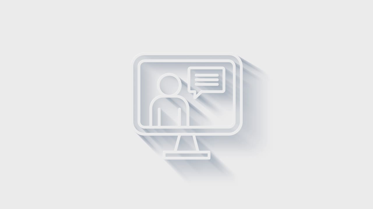 redes sociales diseño de íconos de sombra 3d aislados en fondo blanco. iconos web de esquema. gráficos en movimiento.