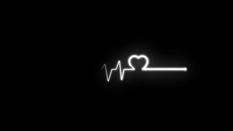 neon seamless animation background 2d pulse heart rate with neon moving outline. 4k video close-up.