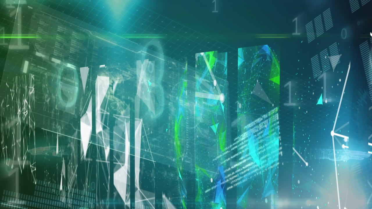 Animation of data processing over shapes