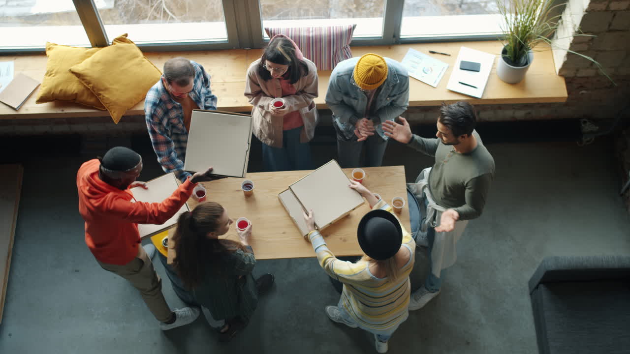 Team Lunch in Modern Office