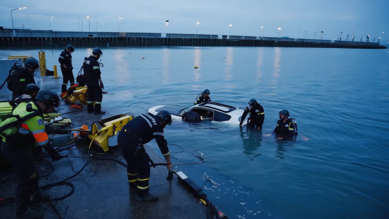 Brandweer reageert op auto-ongeluk in het water
