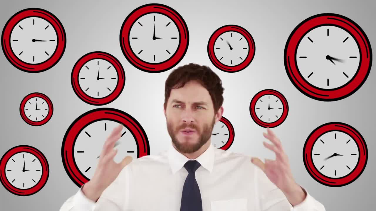 머리에 손을  ⁇ 고 있는 스트레스를 받은 사업가