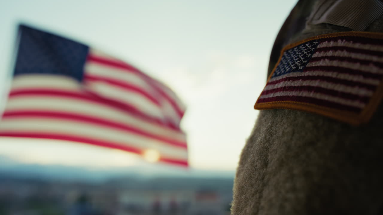 Memorial Day Celebrations Flag United States America And Soldier