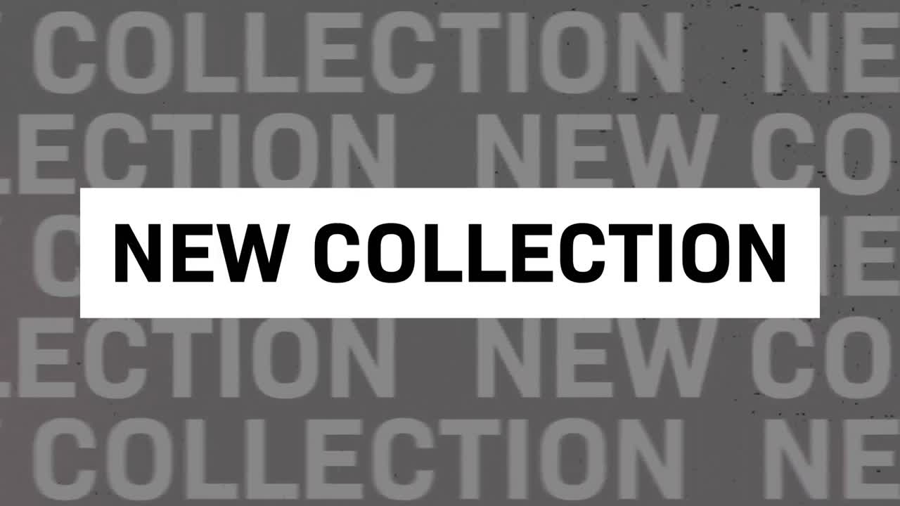 Animation of new collection text in repetition on green background