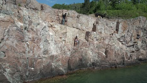 palisade head lake superior north shore minnesota on summer time, aerial view