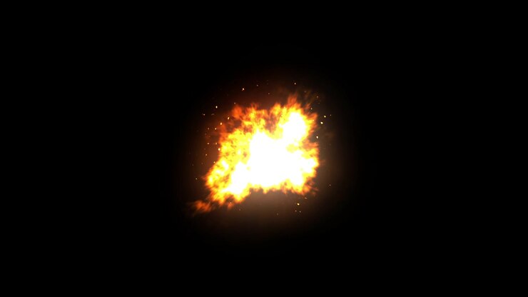 Rhythmic Pulsing Fireball Animation on Black Background