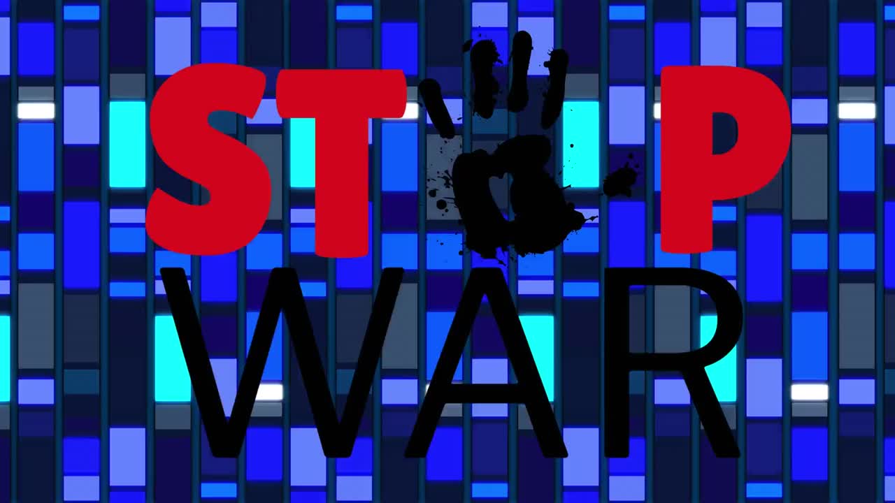 파란 빛을 통해 전쟁을 멈추는 애니메이션