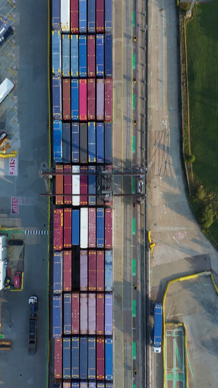 Cinematic Drone Video of Industrial Port Infrastructure With Cargo Operations Import Export Activity Along Thames Dartford UK