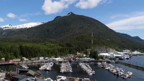 thomas basin marina in ketchikan.beautiful sunny summer day in alaska.