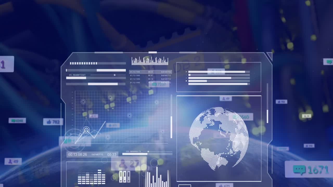 Animation of data processing over server room