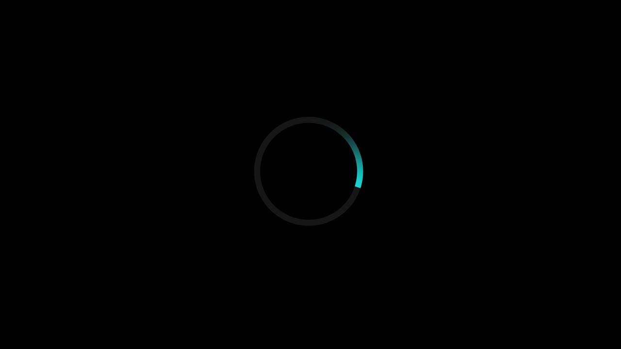 Minimalist loading icon on a black background digital patience anticipation software lording process