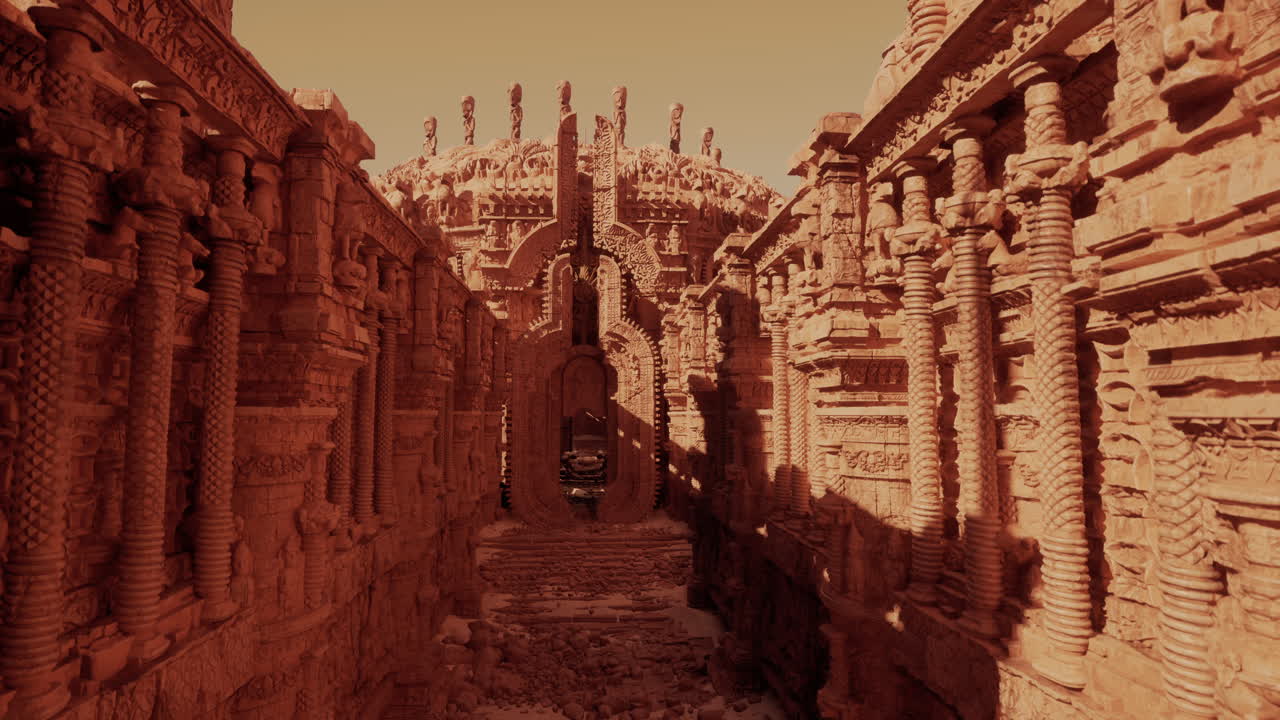 사막 에 있는 고대 폐허