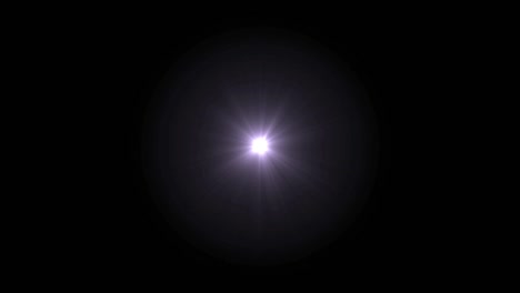 el destello realista de la lente de luz sobre un fondo negro.