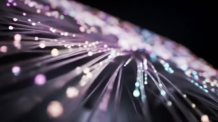 Indviklede tråde oplyst i levende farver skaber et fantastisk lysshow, der fanger seernes opmærksomhed. Dette kunstneriske arrangement udtrykker kreativitet og innovation, der forener teknologi med skønhed