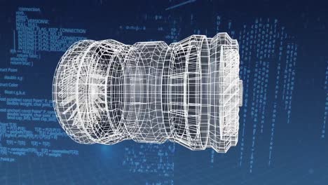 modelo digital 3d de una turbina de avión