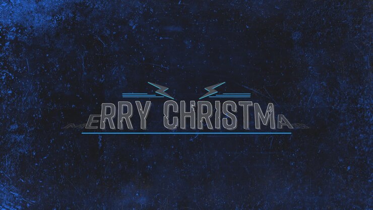 Merry Christmas on hipster texture with thunderbolts and noise