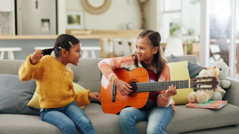 Music,-guitar-and-dance-with-sister-children