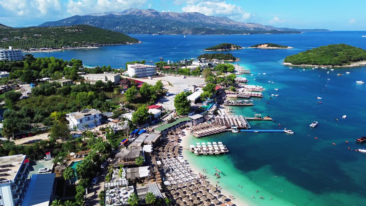Aerial View of a Beautiful Beach Resort in Greece or Albania