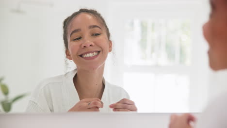 Mirror,-teeth-or-bathroom-woman-floss