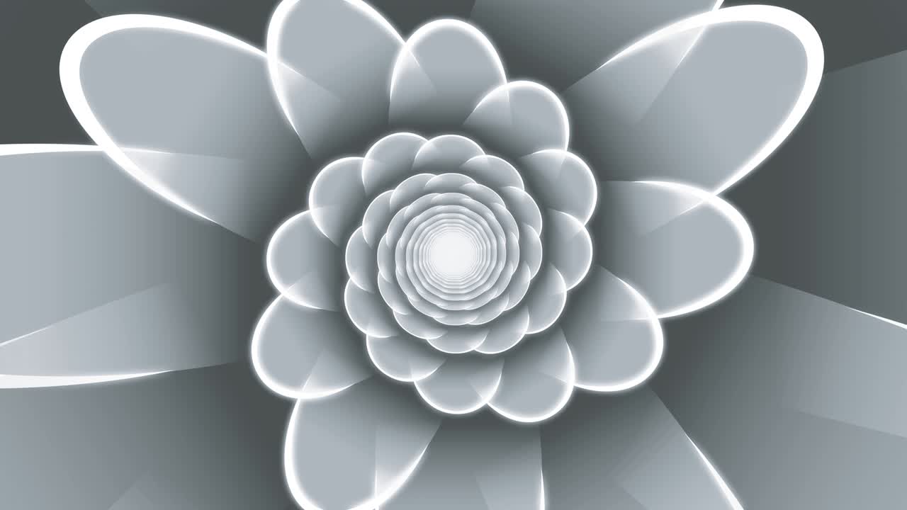 fondo animado de espiral floral monocromático con bucle