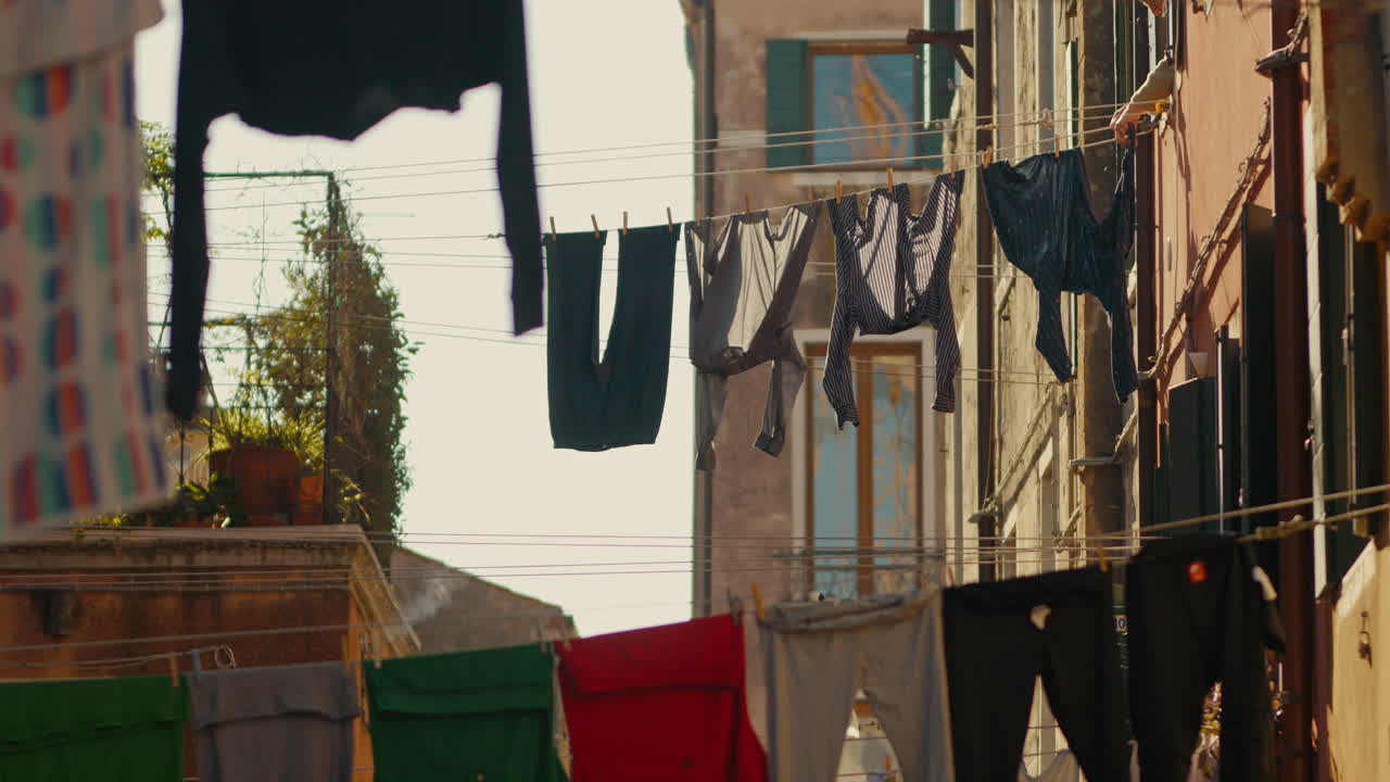 Laundry Drying in a Venetian Alleyway