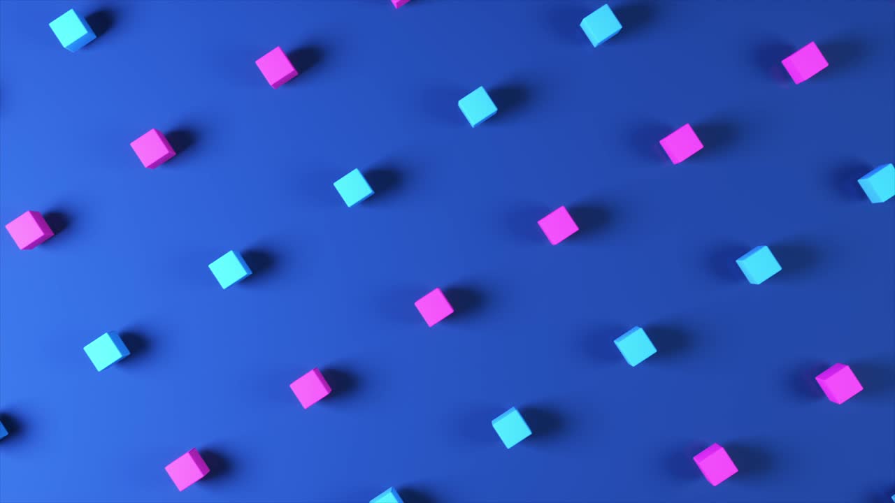 el fondo de renderizado 3d abstracto hecho a partir de cubos coloridos en movimiento. el fondo de bucle sin costuras 4k.